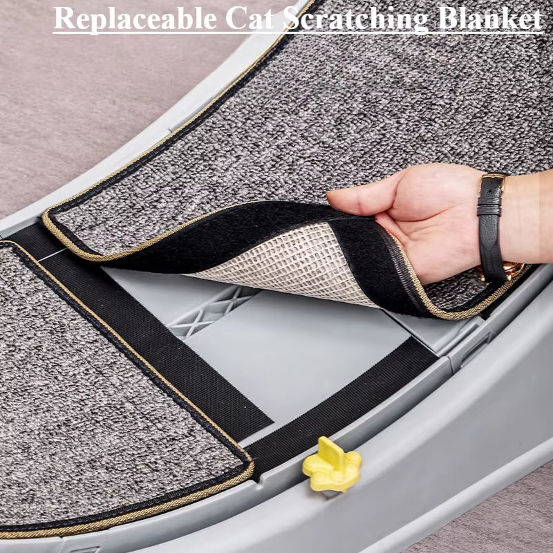 Cat Running Exercise Wheel Treadmill, Ultra-Quiet Safety Cat Training Toy with and Locking Mechanism,Removable Carpeted Runway