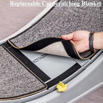 Cat Running Exercise Wheel Treadmill, Ultra-Quiet Safety Cat Training Toy with and Locking Mechanism,Removable Carpeted Runway