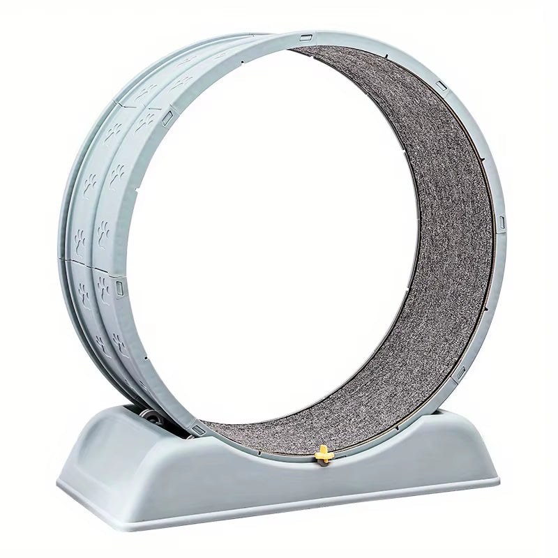 Cat Running Exercise Wheel Treadmill, Ultra-Quiet Safety Cat Training Toy with and Locking Mechanism,Removable Carpeted Runway