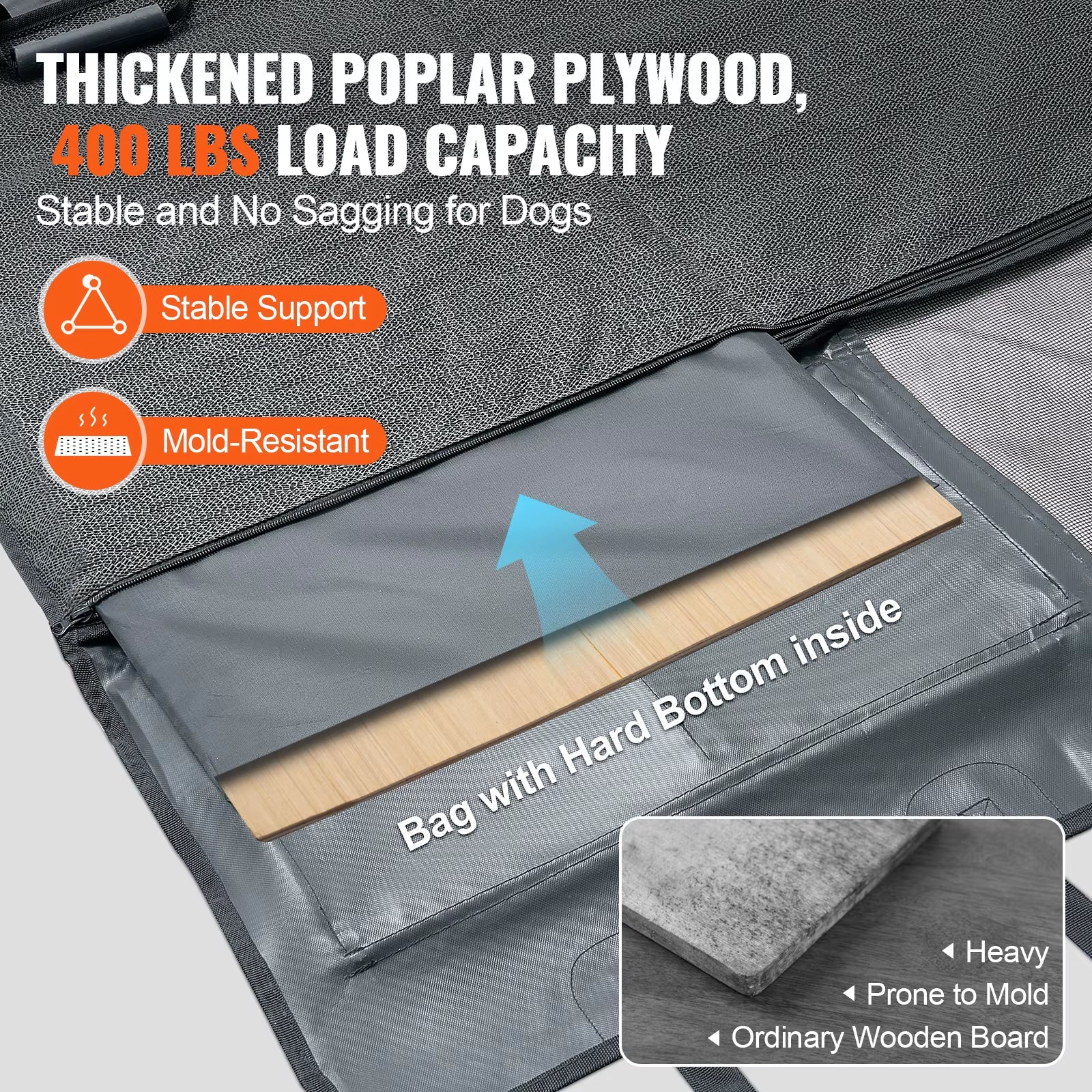 Back Seat Extender for Dogs Dog Hammock for Car Back Seat Waterproof Hard Bottom Dog Car Seat Cover for Back Seat