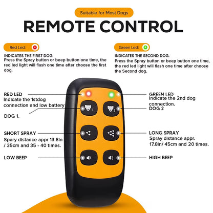 2 in 1 Citronella Dog anti Bark Training Collar Auto &Remote Control Safe Humane Spray Dog Training Collar for Small Large Dogs