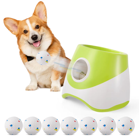 Ball Throwing Machine for Dogs, Ball Machine Dog with 6 Tennis Balls, Interactive Dog Toy Electric for Dog Indoor and Outdoor